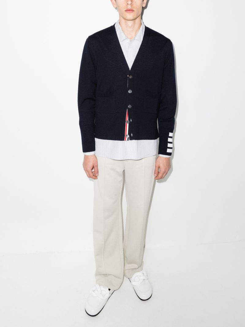 4-bar Stripe Wool Cardigan