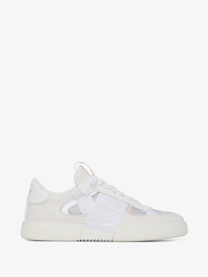 White Vl7n Low Top Leather Sneakers