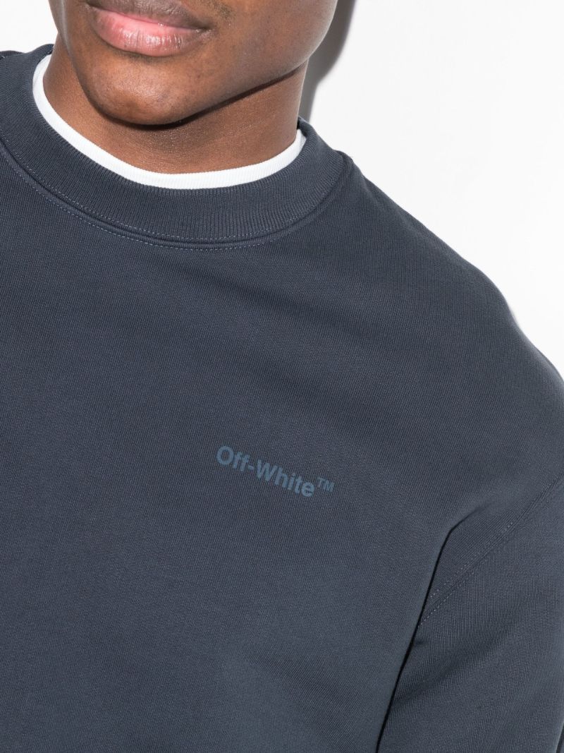 Blue Diag Tab Cotton Sweatshirt