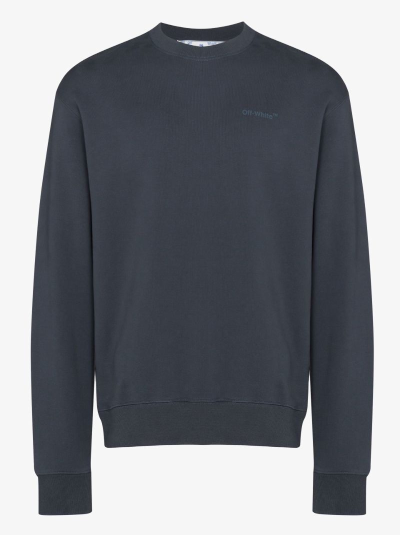 Blue Diag Tab Cotton Sweatshirt