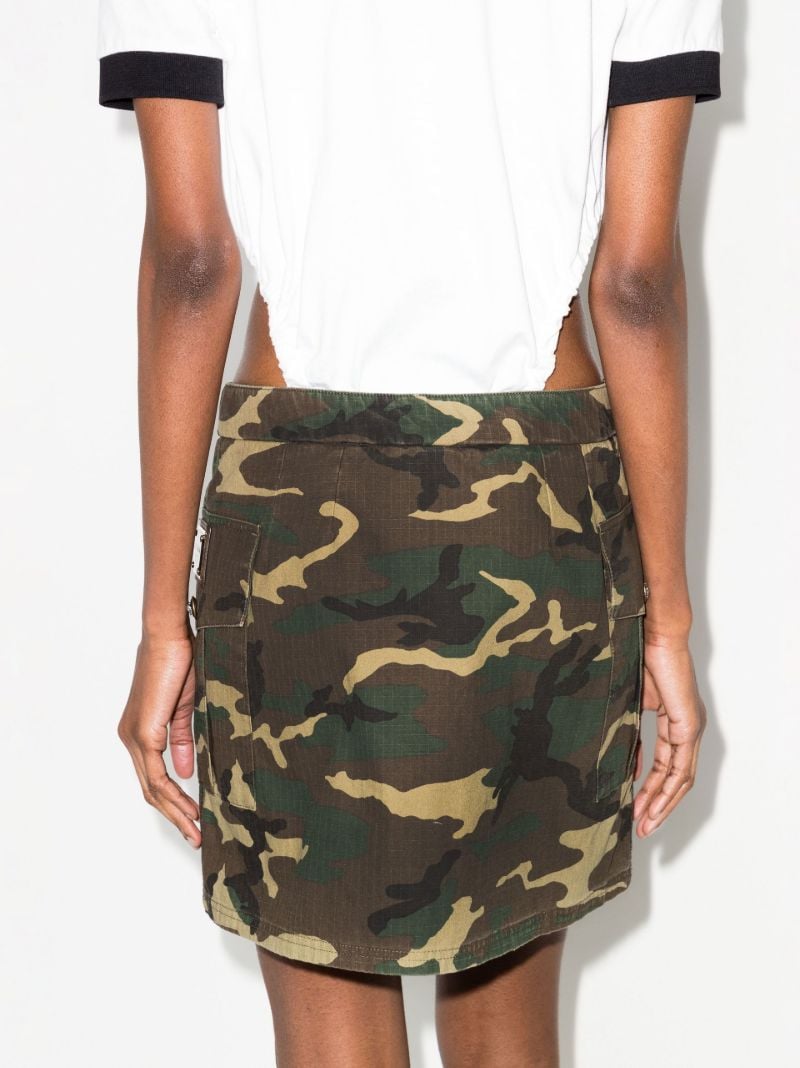 Camouflage Print Cotton Mini Skirt
