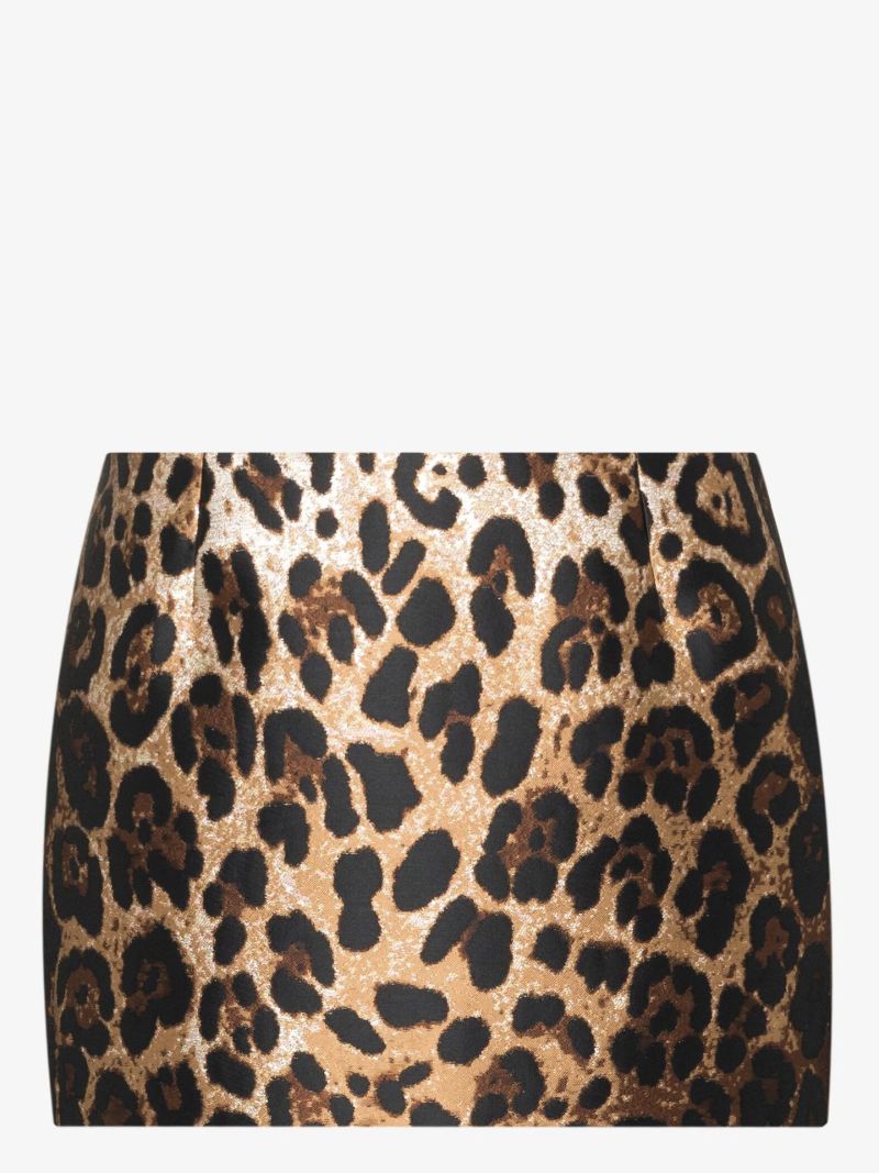 Leopard Jacquard Mini Skirt