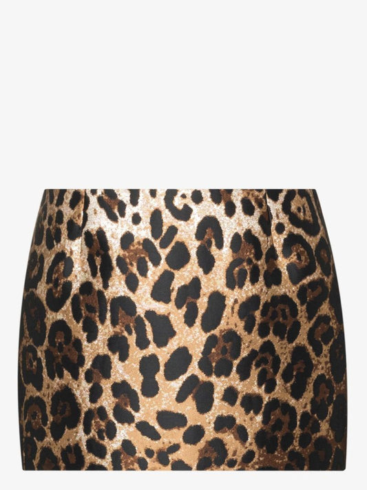 Leopard Jacquard Mini Skirt