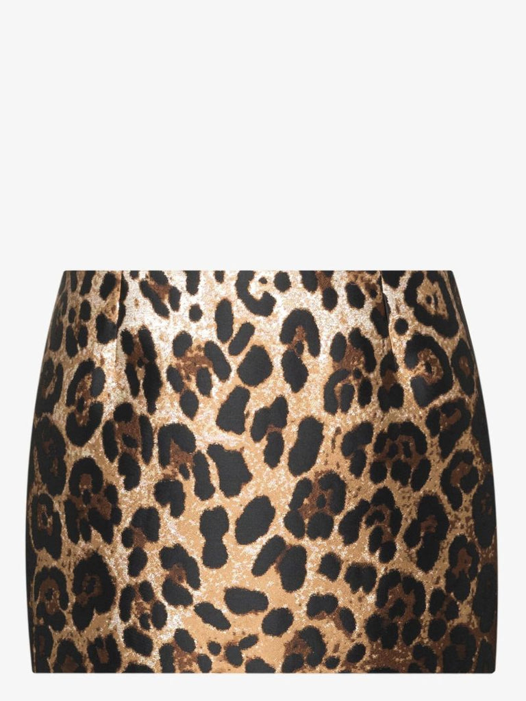 Leopard Jacquard Mini Skirt