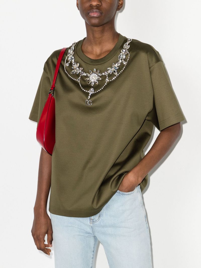 Crystal-embellished Cotton T-shirt