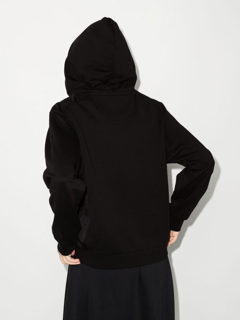 Black Logo Panelled Cotton Hoodie