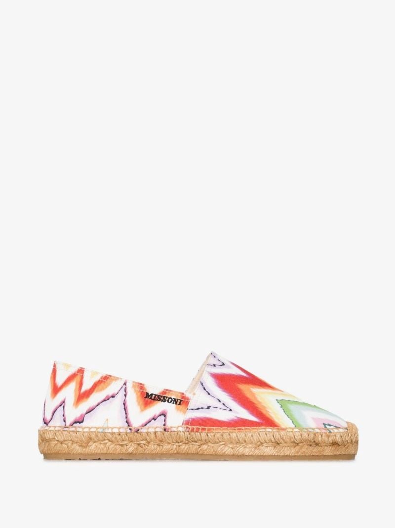 Multicoloured Zigzag Canvas Espadrilles