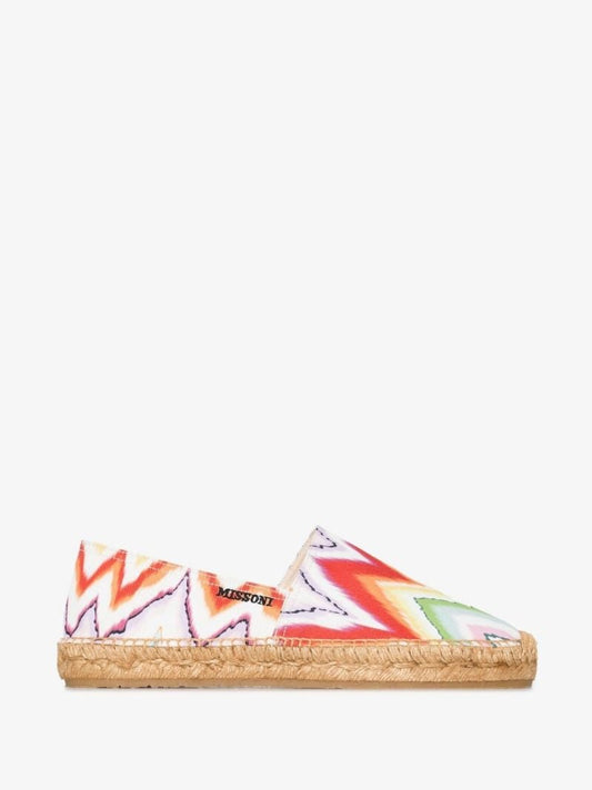 Multicoloured Zigzag Canvas Espadrilles