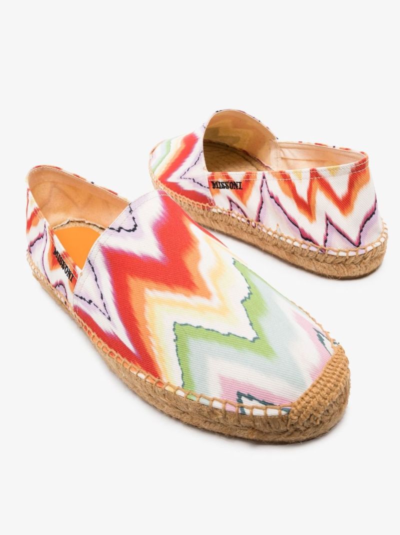 Multicoloured Zigzag Canvas Espadrilles
