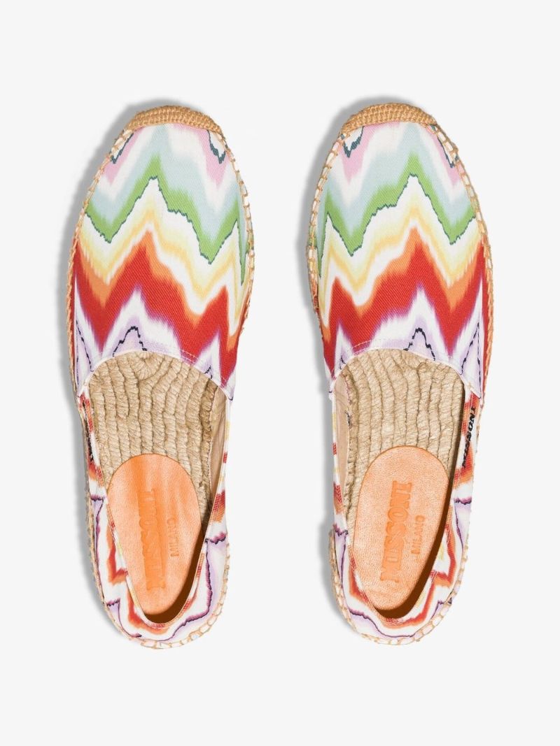 Multicoloured Zigzag Canvas Espadrilles