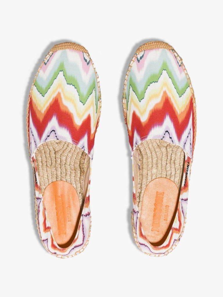 Multicoloured Zigzag Canvas Espadrilles
