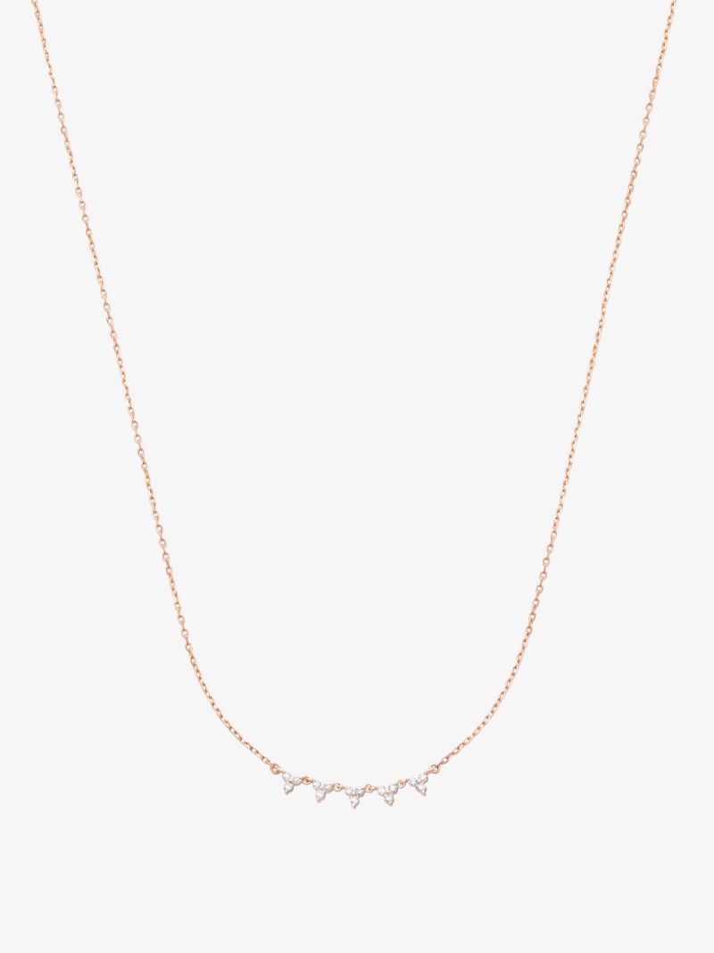 14k Yellow Gold Quarter Diamond Necklace
