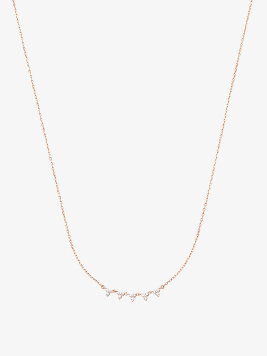 14k Yellow Gold Quarter Diamond Necklace