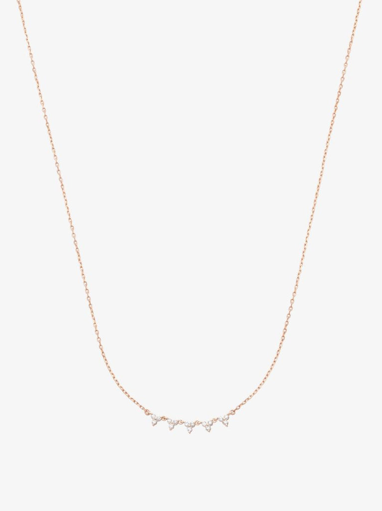 14k Yellow Gold Quarter Diamond Necklace