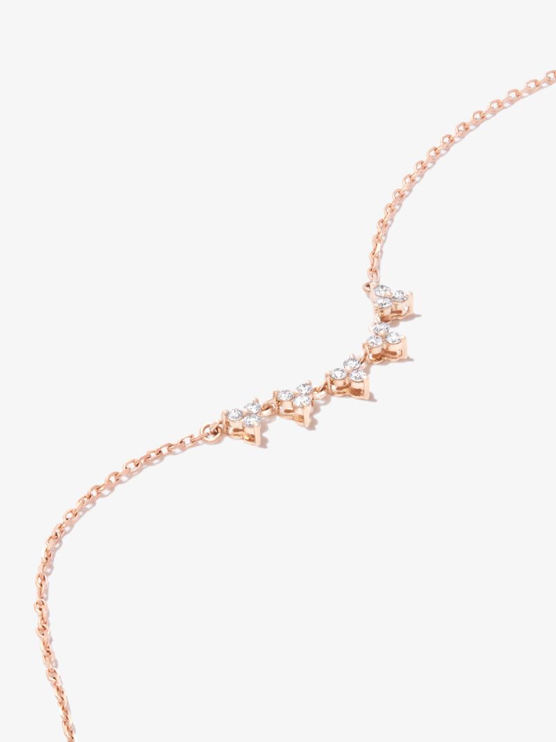 14k Yellow Gold Quarter Diamond Necklace