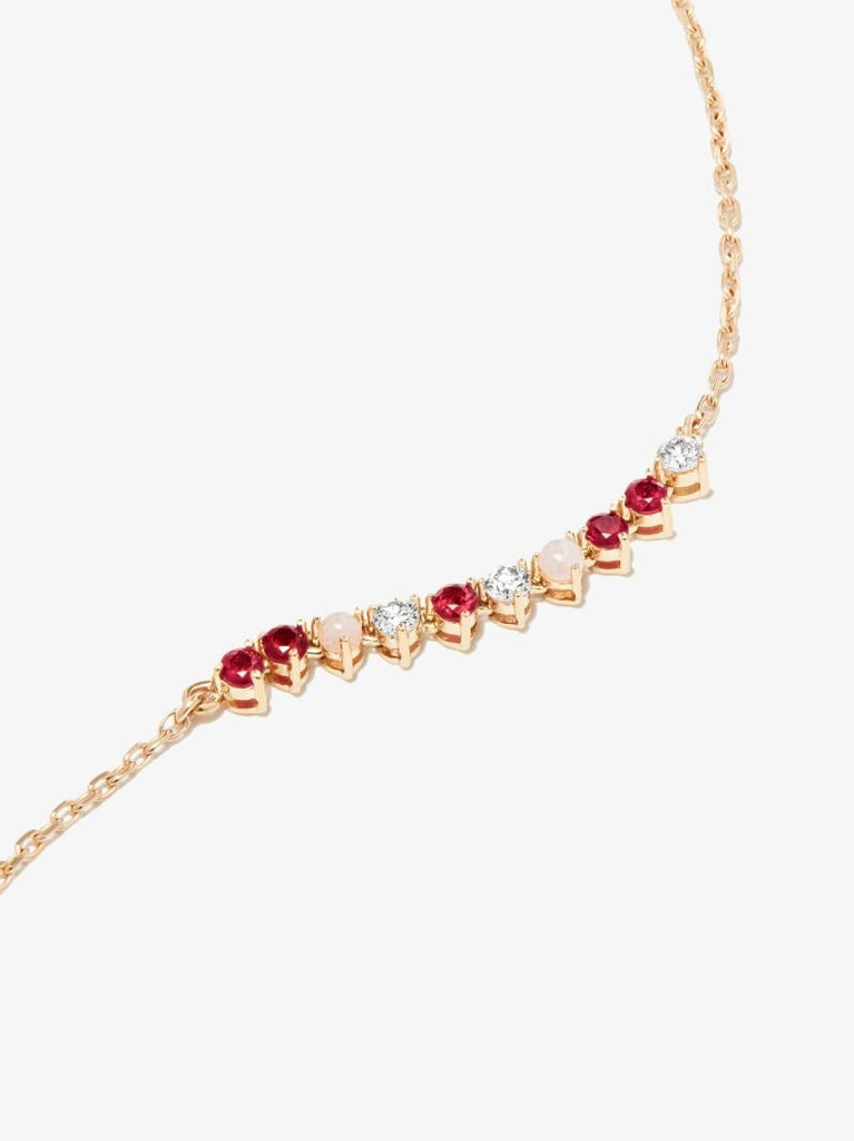 14k Yellow Gold Amalfi Ruby, Opal and Diamond Necklace