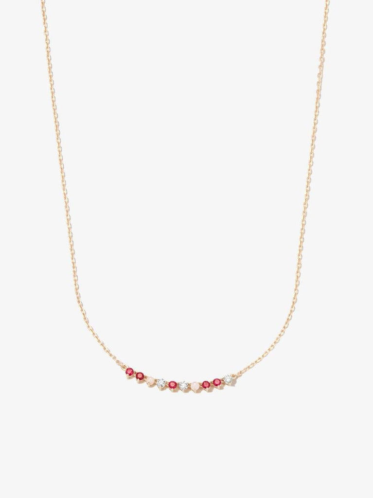 14k Yellow Gold Amalfi Ruby, Opal and Diamond Necklace