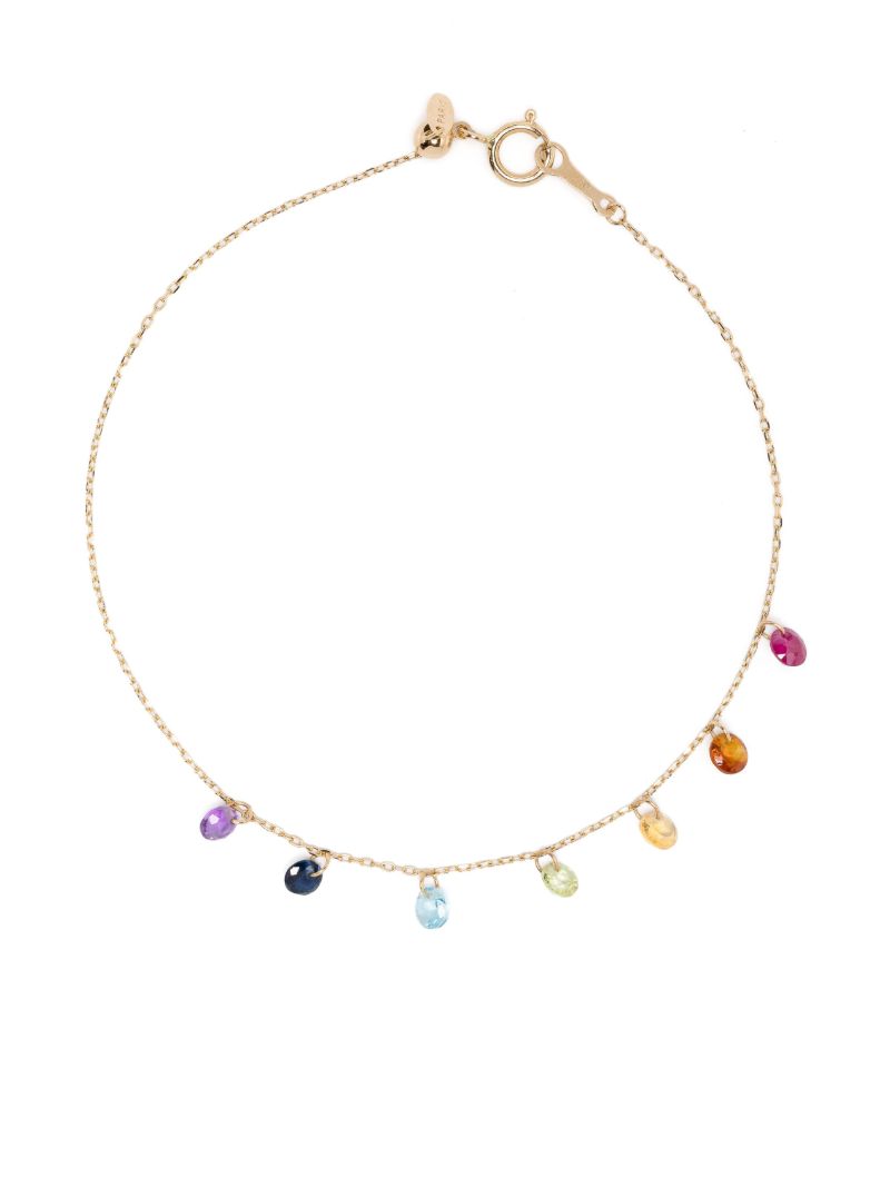 18k Yellow Gold Chakras Gemstone Bracelet