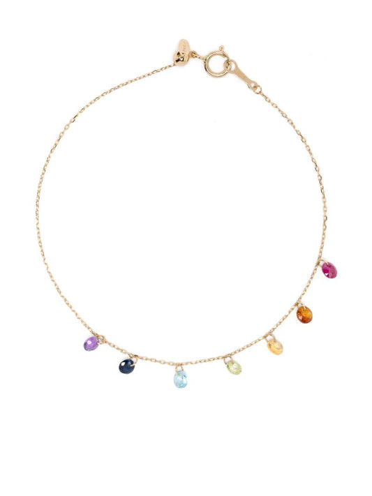 18k Yellow Gold Chakras Gemstone Bracelet
