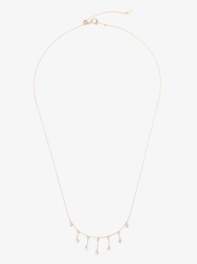 18k Yellow Gold BohÃ_x0083_Â¨me Diamond Drop Necklace