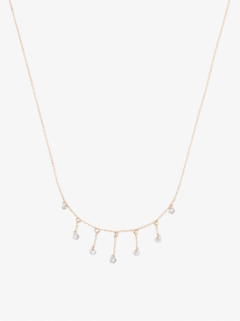 18k Yellow Gold BohÃ_x0083_Â¨me Diamond Drop Necklace