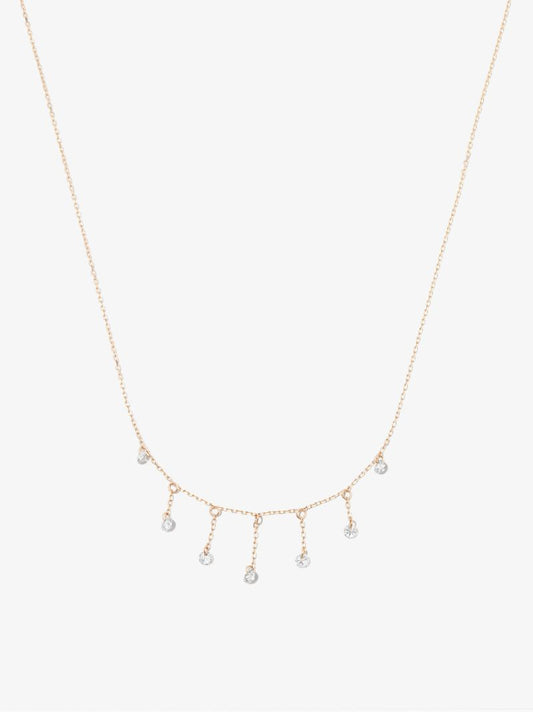 18k Yellow Gold BohÃ_x0083_Â¨me Diamond Drop Necklace