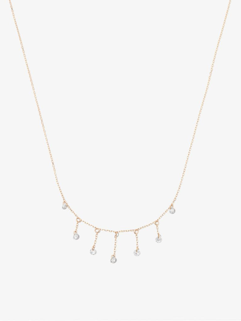 18k Yellow Gold BohÃ_x0083_Â¨me Diamond Drop Necklace