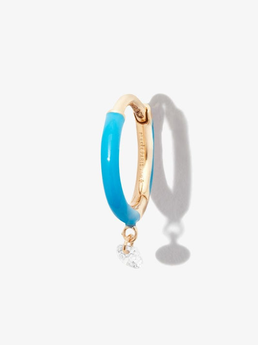 18k Yellow Gold Diamond Hoop Earring