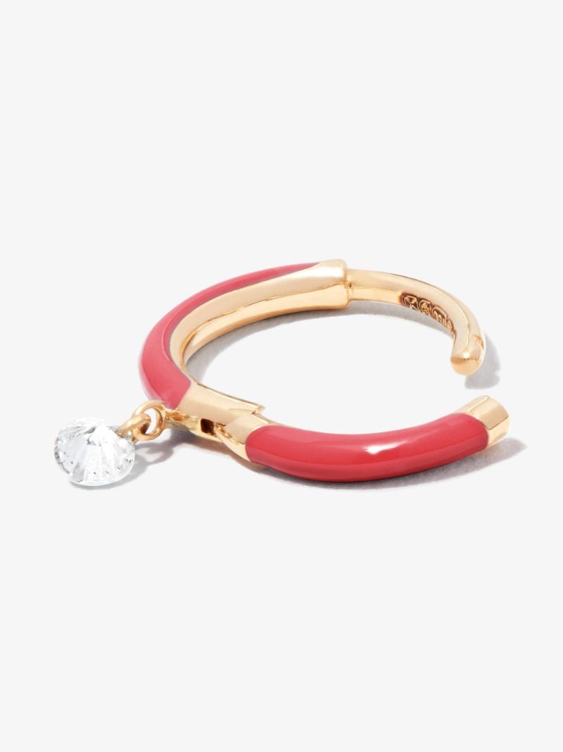 18k Yellow Gold Diamond Hoop Earring