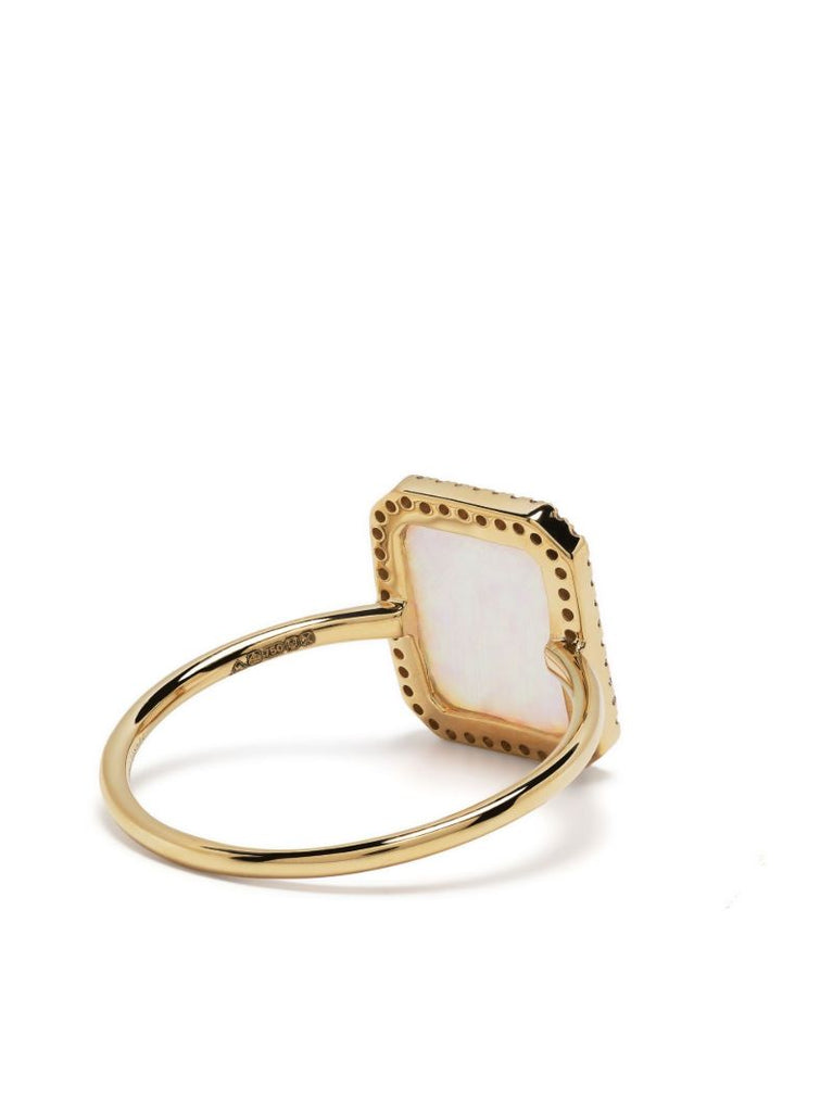 18k Yellow Gold Opal and Diamond Ring
