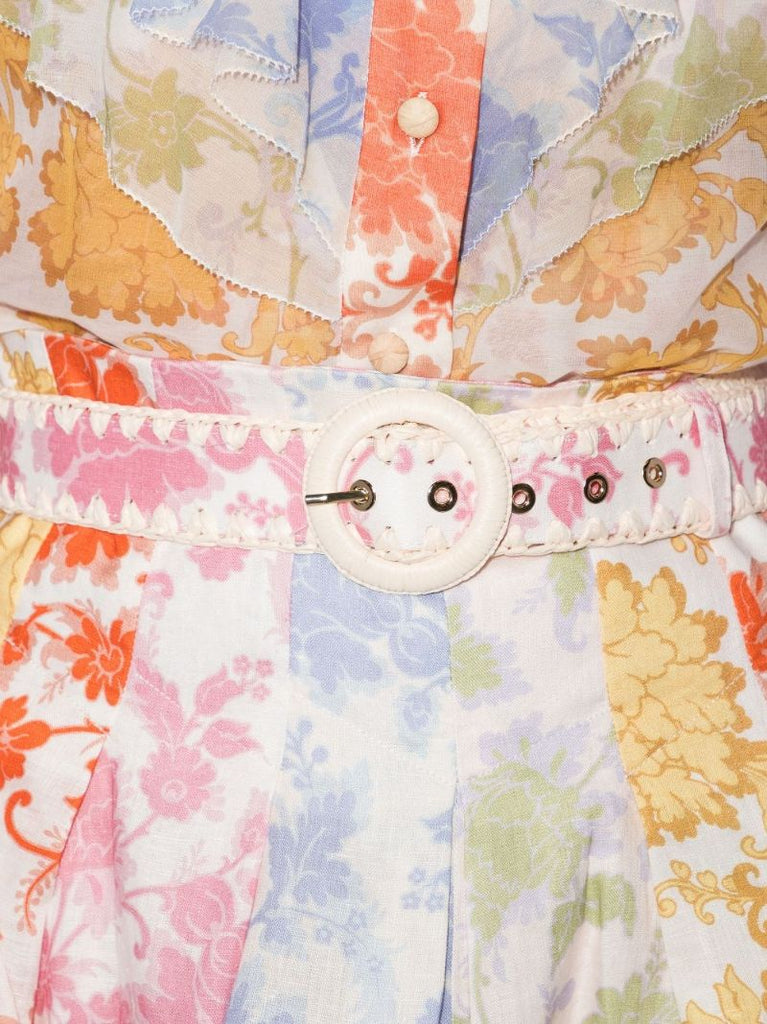 Postcard Pleated Mini Skirt
