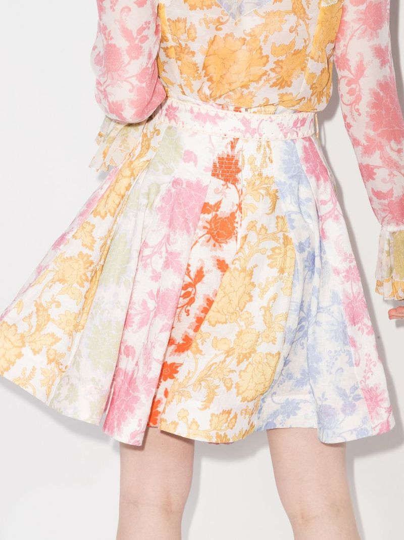 Postcard Pleated Mini Skirt