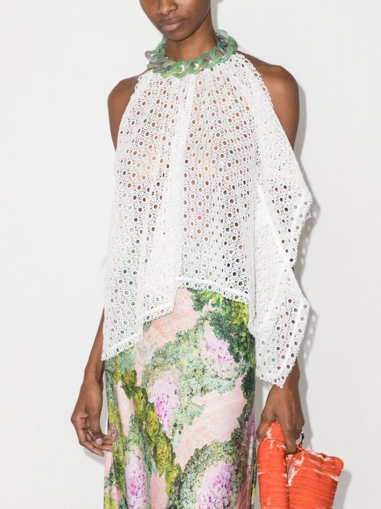 Chain Halterneck Crochet Cotton Top