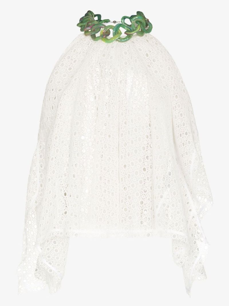 Chain Halterneck Crochet Cotton Top