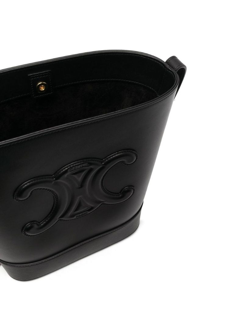 Black Small Cuir Triomphe Leather Bucket Bag