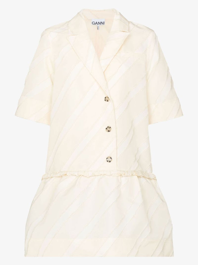 Striped Taffeta Mini Dress