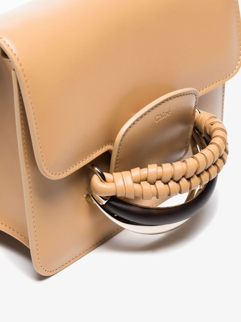 Neutral Kattie Leather Shoulder Bag