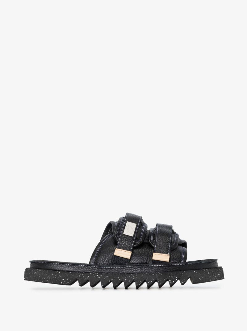 X Suicoke Black Moto Leather Sandals