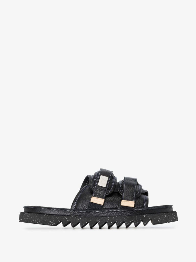 X Suicoke Black Moto Leather Sandals