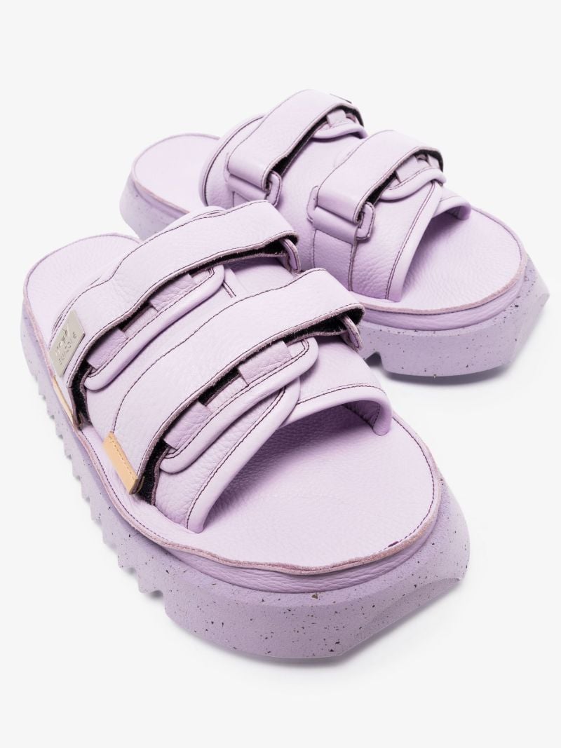 X Suicoke Purple Moto Leather Sandals