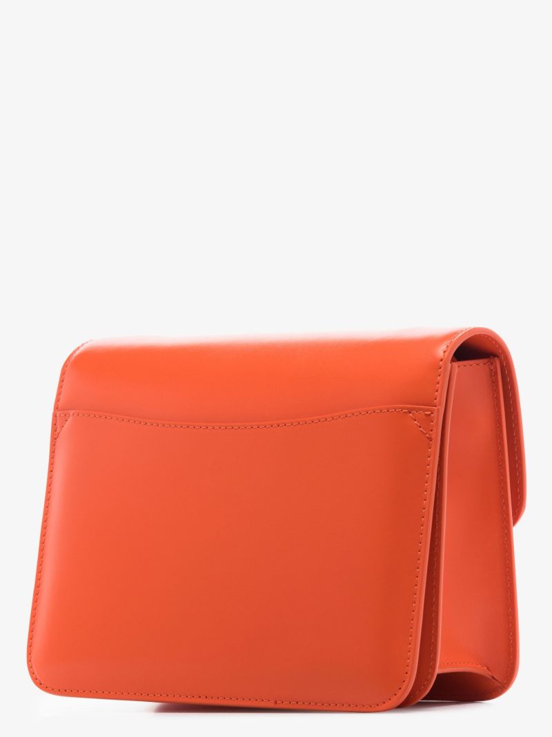 Orange Kattie Leather Shoulder Bag
