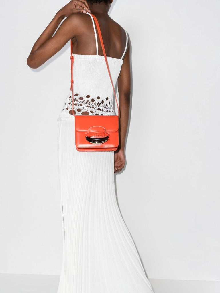 Orange Kattie Leather Shoulder Bag