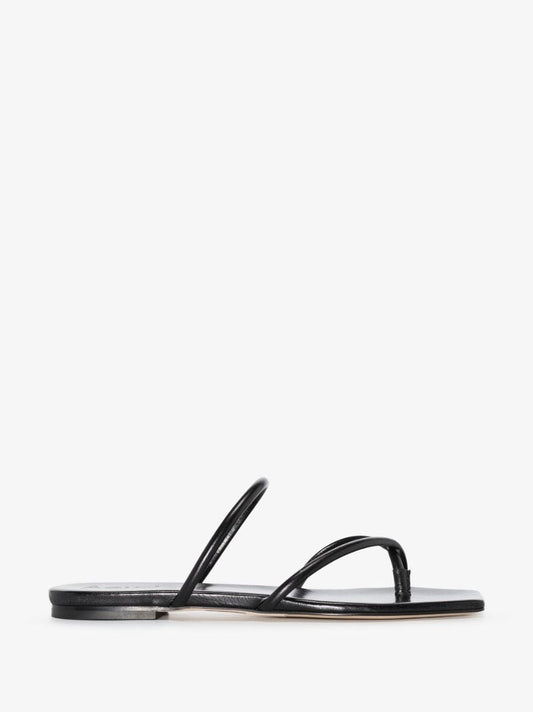 Black Mina Leather Sandals