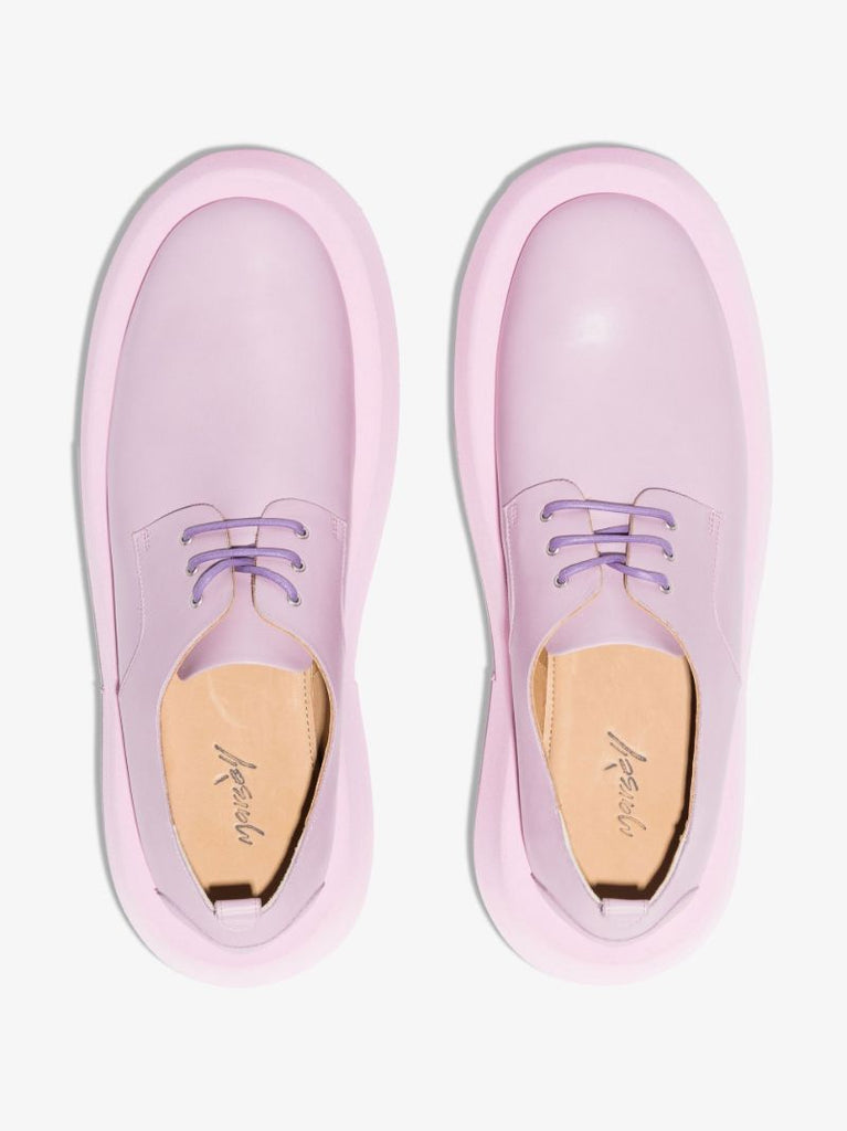 Purple Leather Derby Shoes
