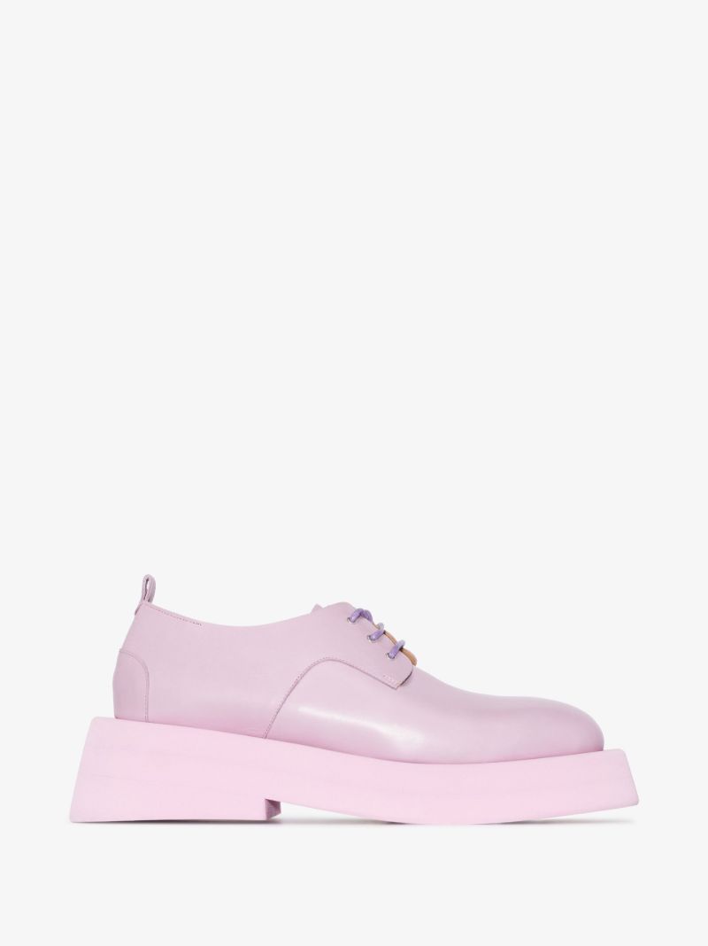 Purple Leather Derby Shoes