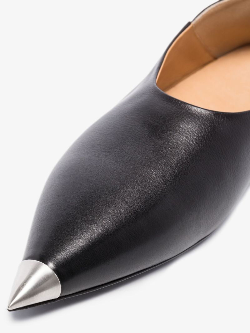 Black Pointed Toe Leather Pumps