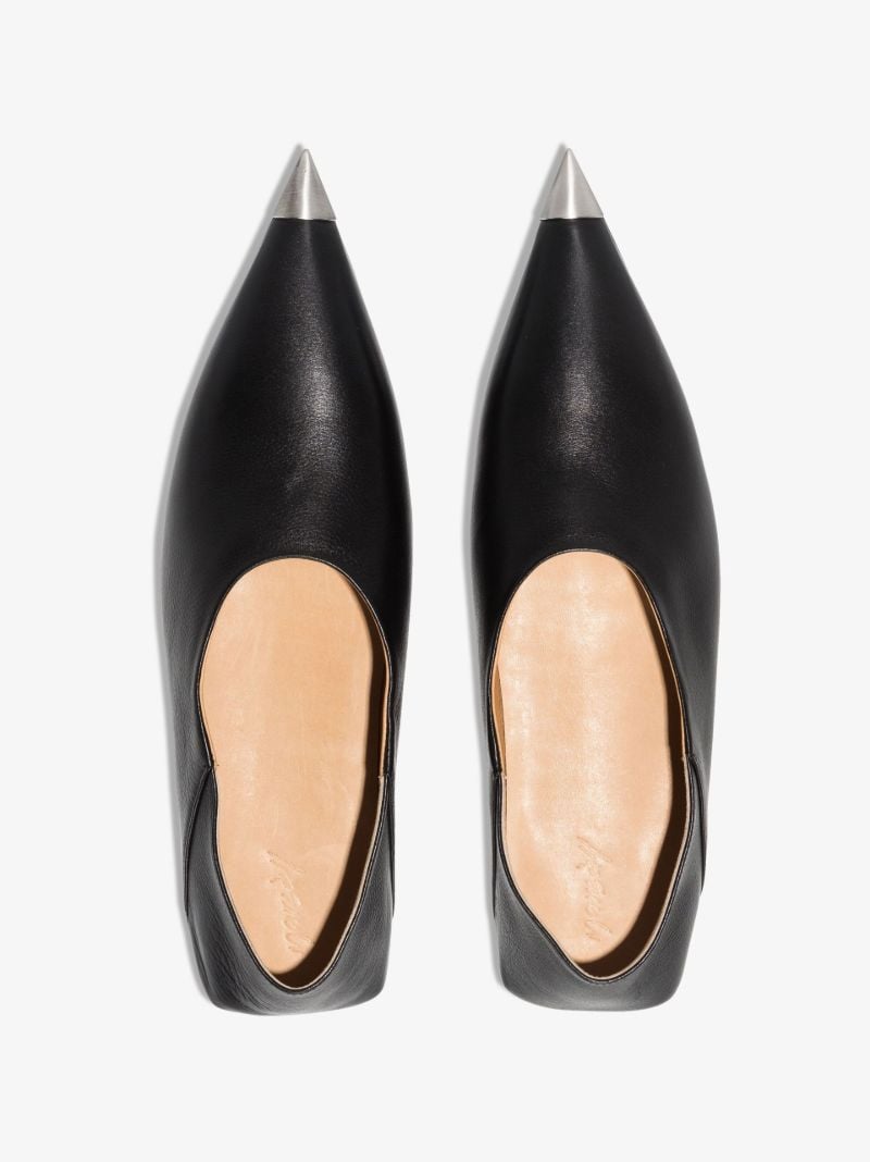 Black Pointed Toe Leather Pumps