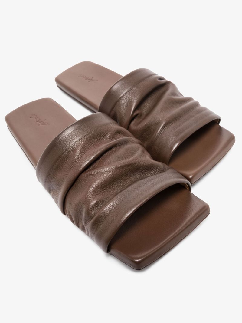 Brown Slip-on Leather Sandals