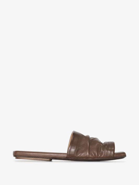 Brown Slip-on Leather Sandals
