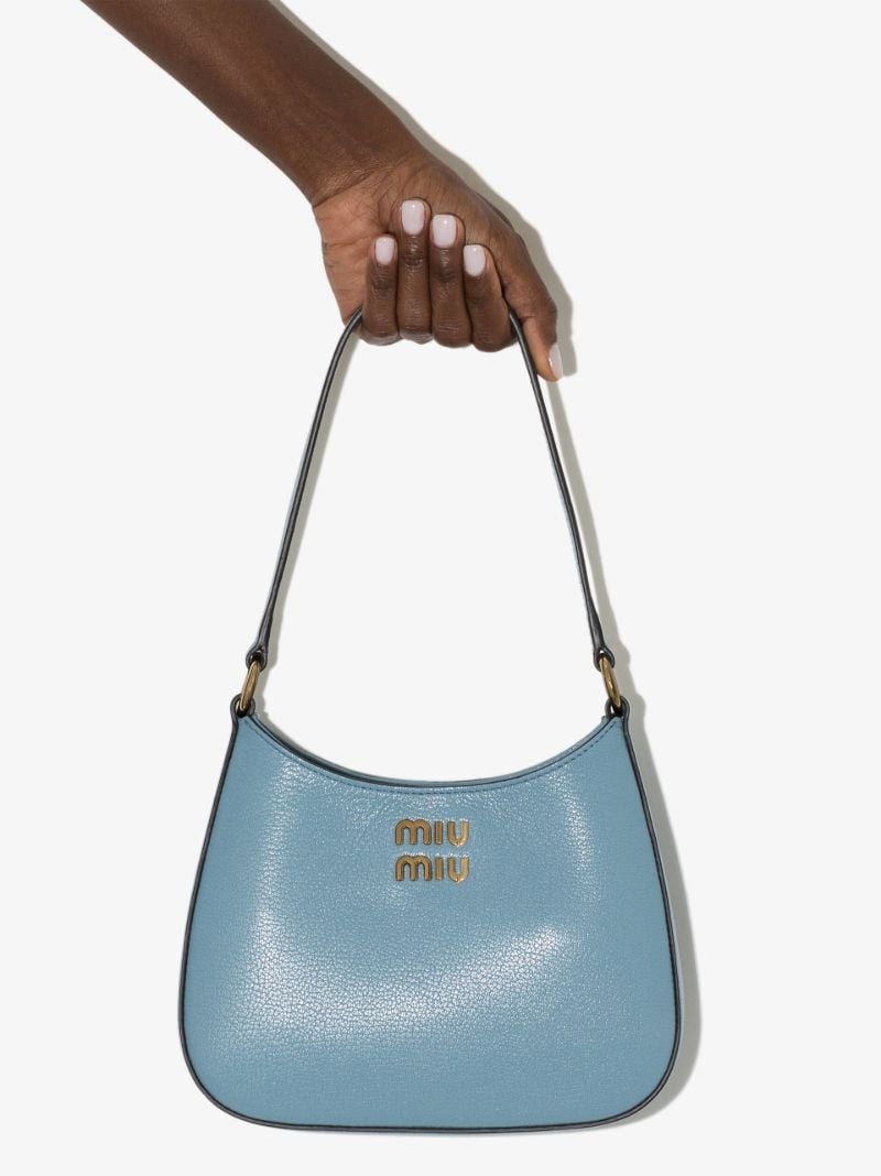 Blue Madras Leather Shoulder Bag